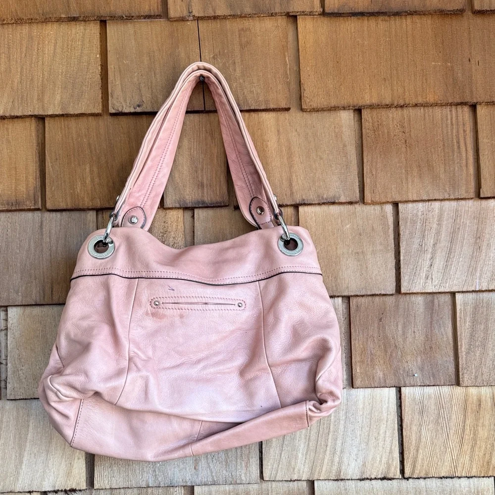 b. makowsky Soft Pink Leather Hobo Shoulder Bag - Picture 3 of 8